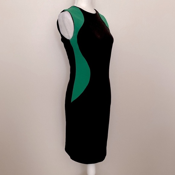 ASDS Elegant Black and Green Sleeveless bodycon Dress - Picture 2 of 7
